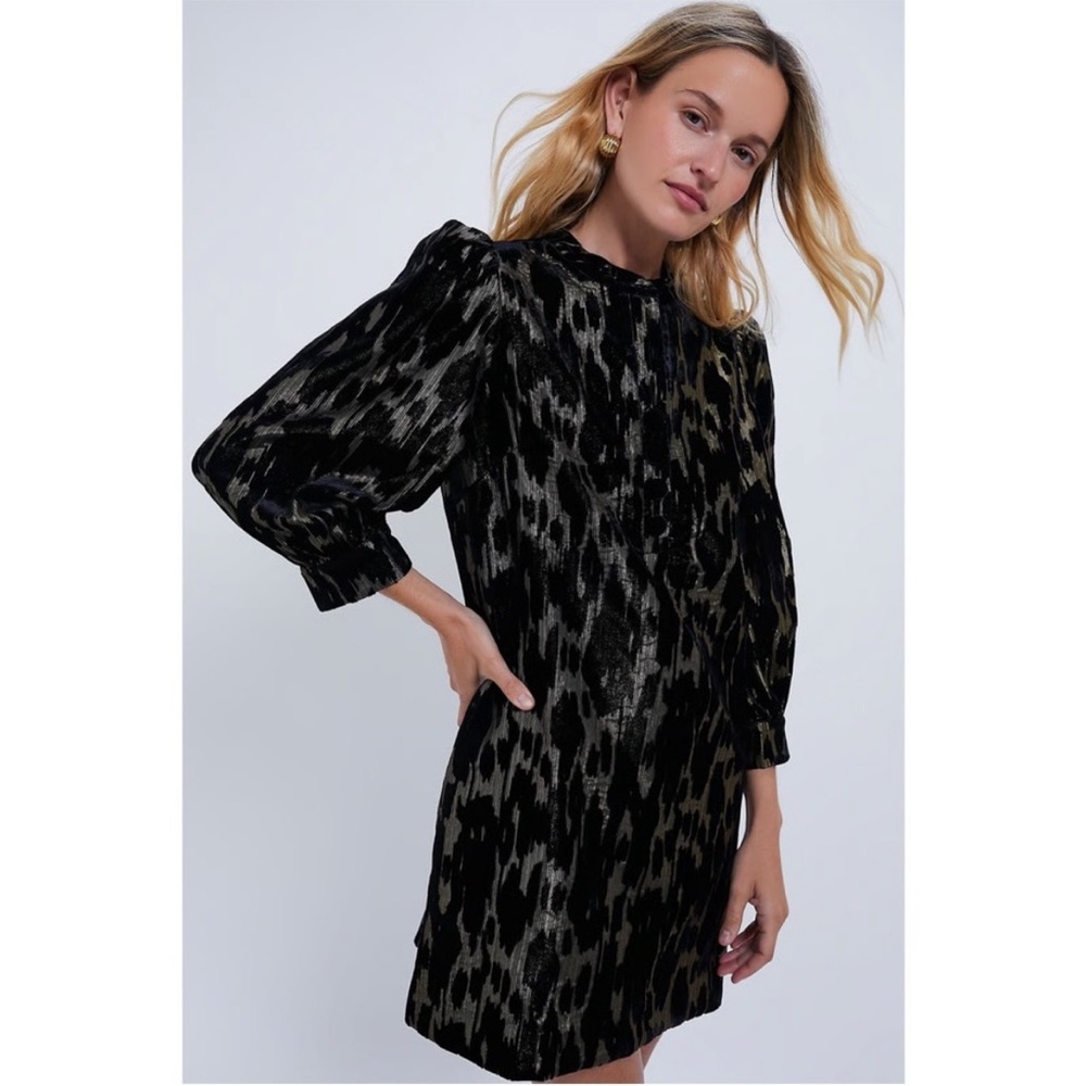 Metallic Velvet Burnout Samantha Dress